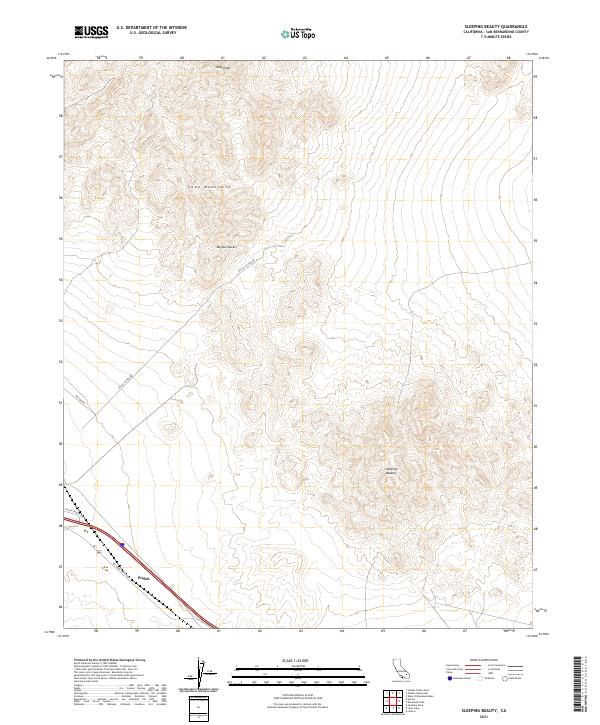Sleeping Beauty, CA — USGS 7.5-minute topo (2021)