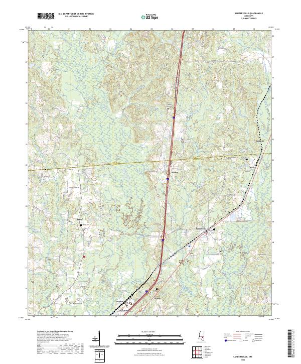 Sandersville, MS — USGS 7.5-minute topo (2024)