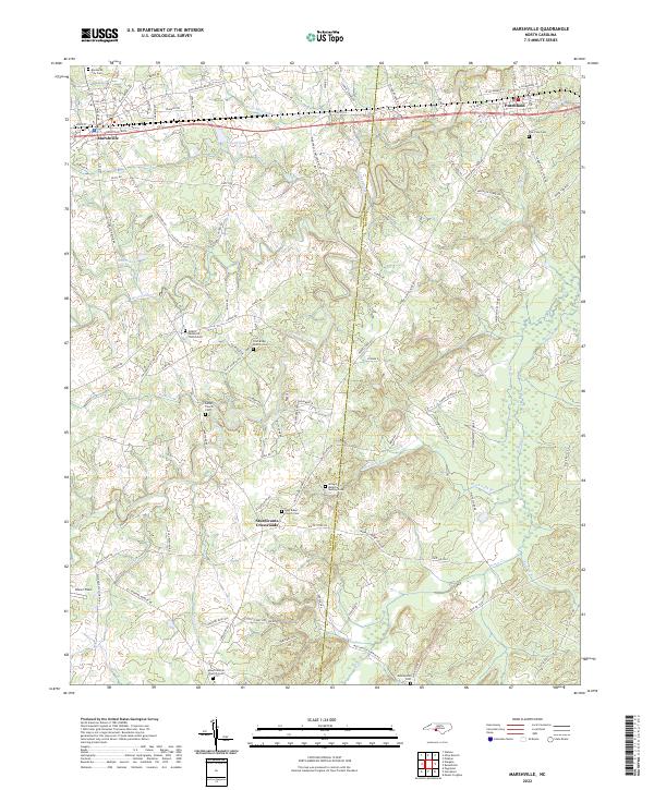 Marshville, NC — USGS 7.5-minute topo (2022)