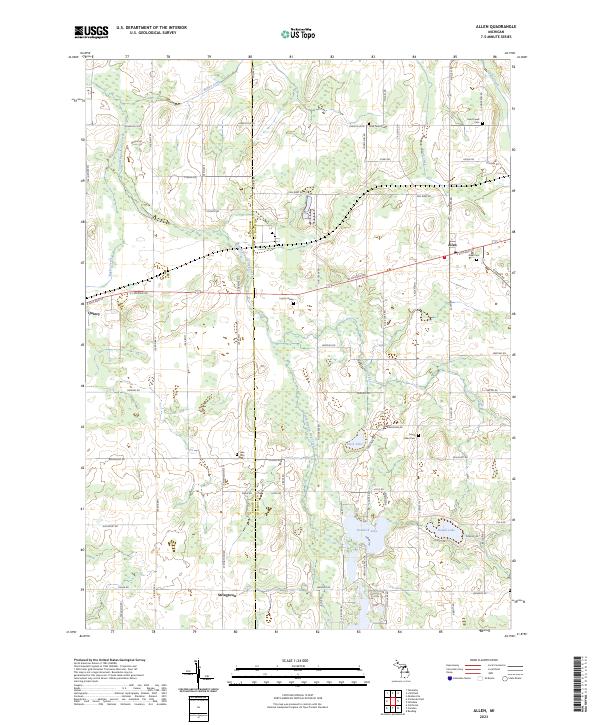 Allen, MI — USGS 7.5-minute topo (2023)