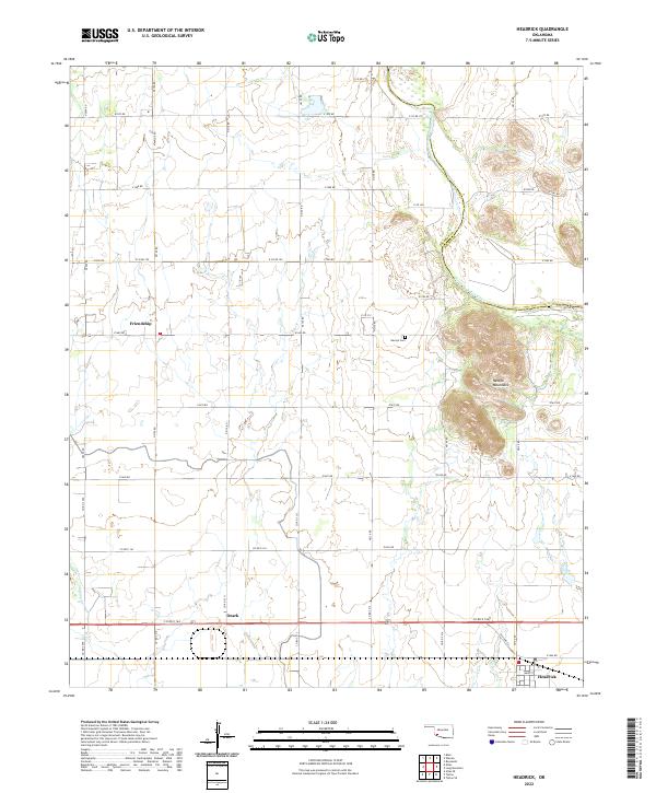 Headrick, OK — USGS 7.5-minute topo (2022)