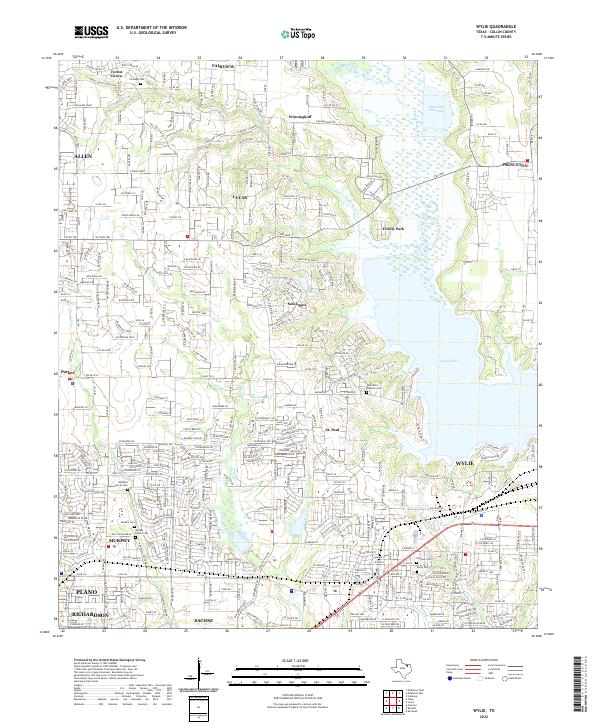 Wylie, TX — USGS 7.5-minute topo (2022)