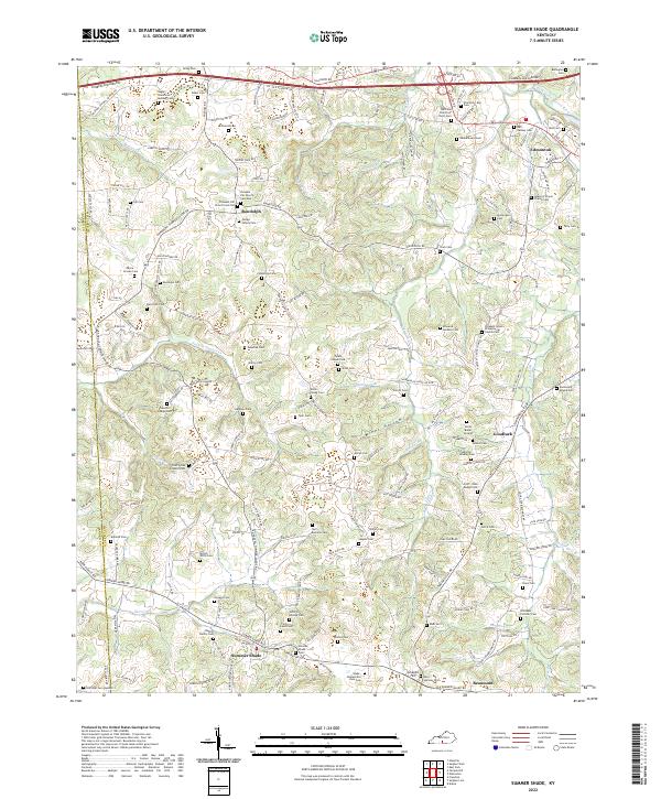 Summer Shade, KY — USGS 7.5-minute topo (2022)