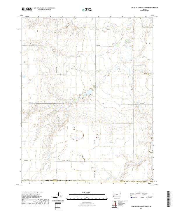 South of Eminence Cemetery, KS — USGS 7.5-minute topo (2022)