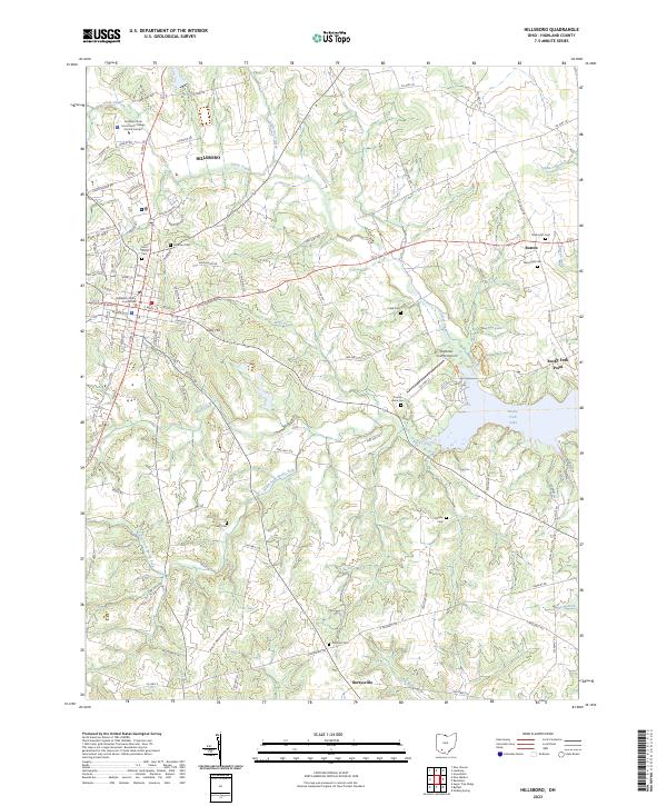 Hillsboro, OH — USGS 7.5-minute topo (2023)