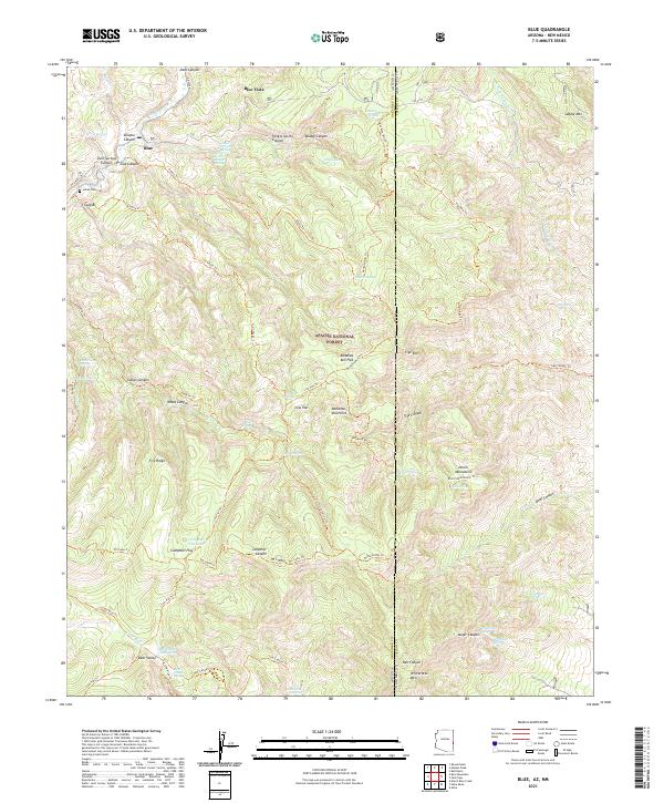 Blue, AZ-NM — USGS 7.5-minute topo (2021)