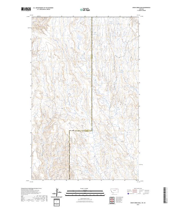 Crow Creek Dam, MT-SK — USGS 7.5-minute topo (2024)