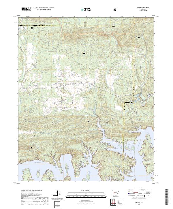 Fannie, AR — USGS 7.5-minute topo (2024)
