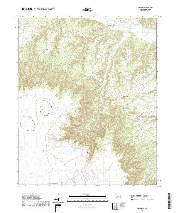 Indian Peak, TX — USGS 7.5-minute topo (2022)