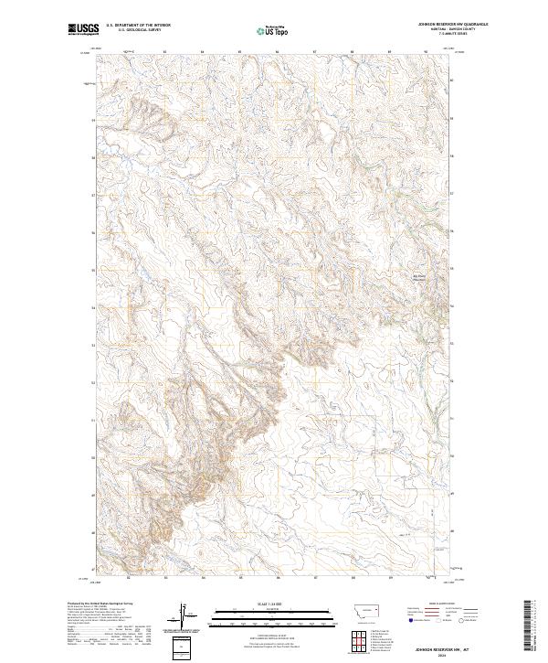 Johnson Reservoir NW, MT — USGS 7.5-minute topo (2024)