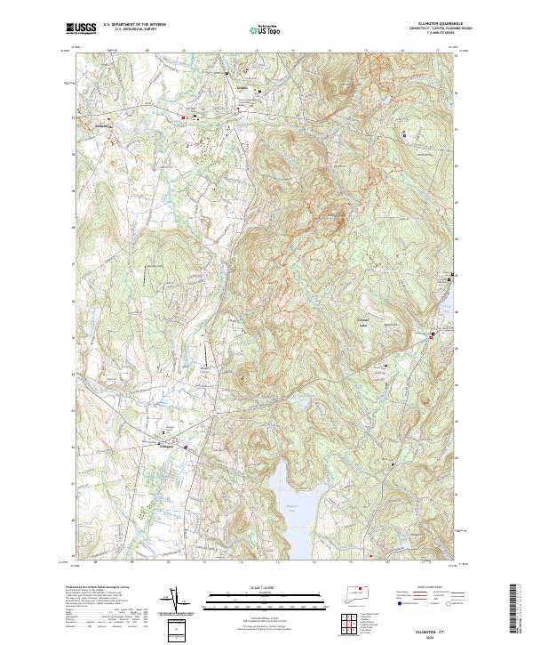 Ellington, CT — USGS 7.5-minute topo (2024)
