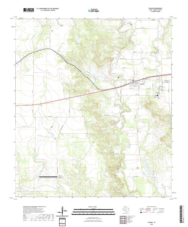 D'Hanis, TX — USGS 7.5-minute topo (2022)