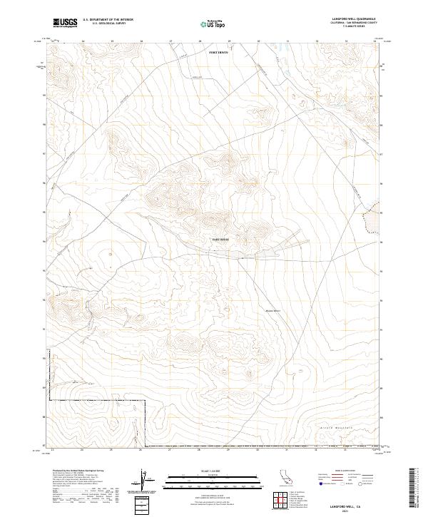Langford Well, CA — USGS 7.5-minute topo (2021)