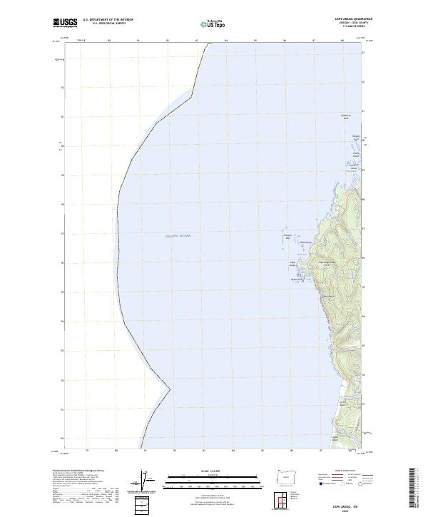 Cape Arago, OR — USGS 7.5-minute topo (2024)