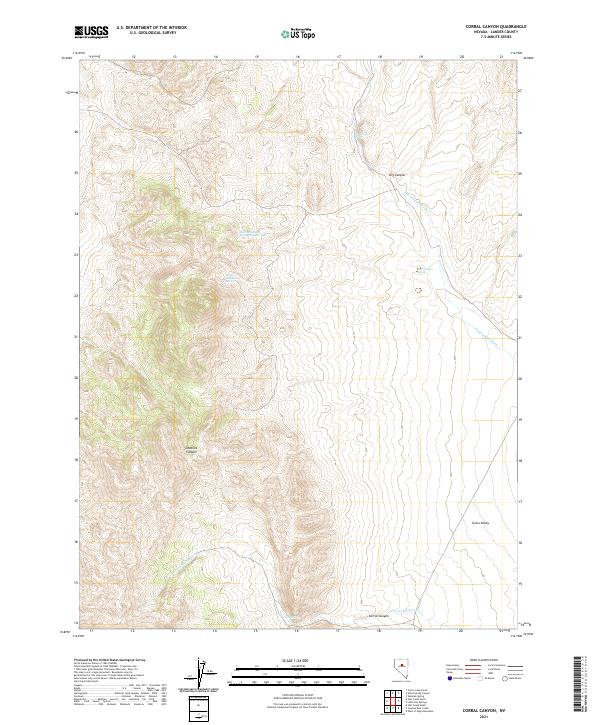 Corral Canyon, NV — USGS 7.5-minute topo (2021)