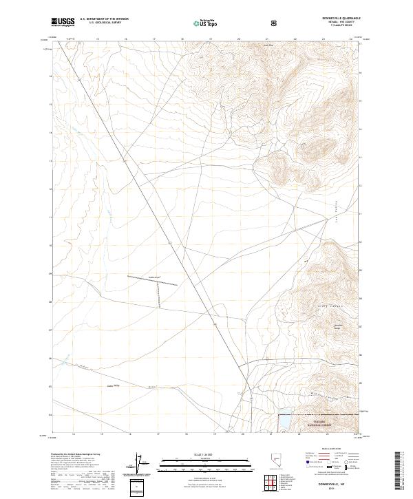 Downeyville, NV — USGS 7.5-minute topo (2021)