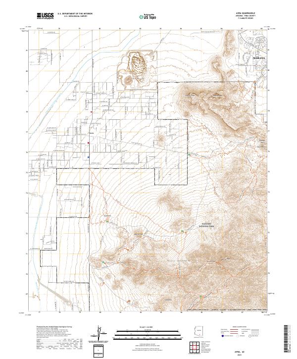 Avra, AZ — USGS 7.5-minute topo (2021)