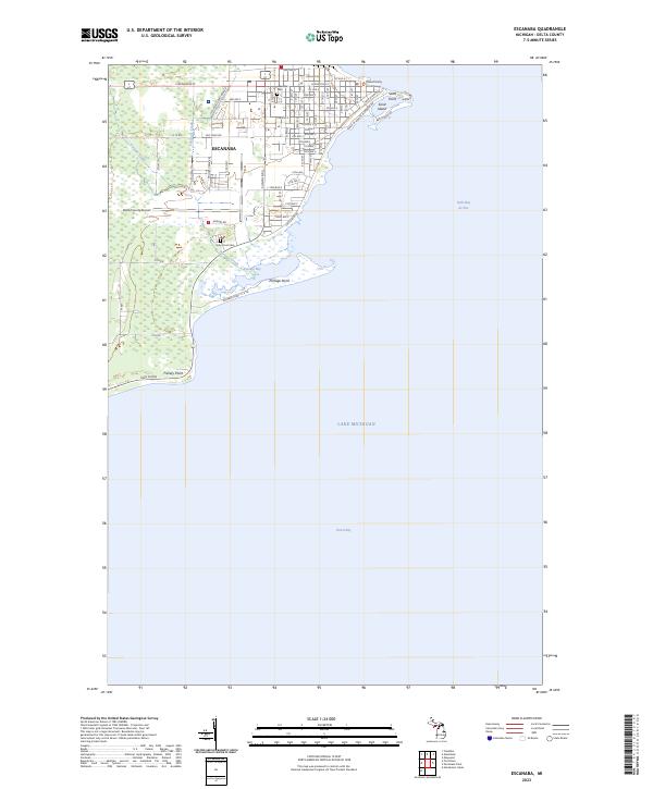 Escanaba, MI — USGS 7.5-minute topo (2023)