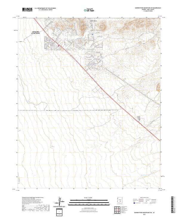 Superstition Mountains SW, AZ — USGS 7.5-minute topo (2021)