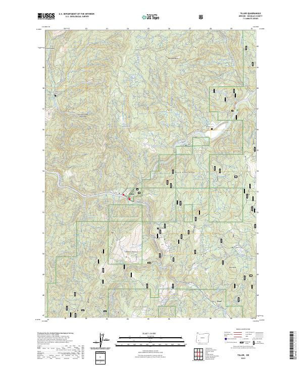 Tiller, OR — USGS 7.5-minute topo (2023)