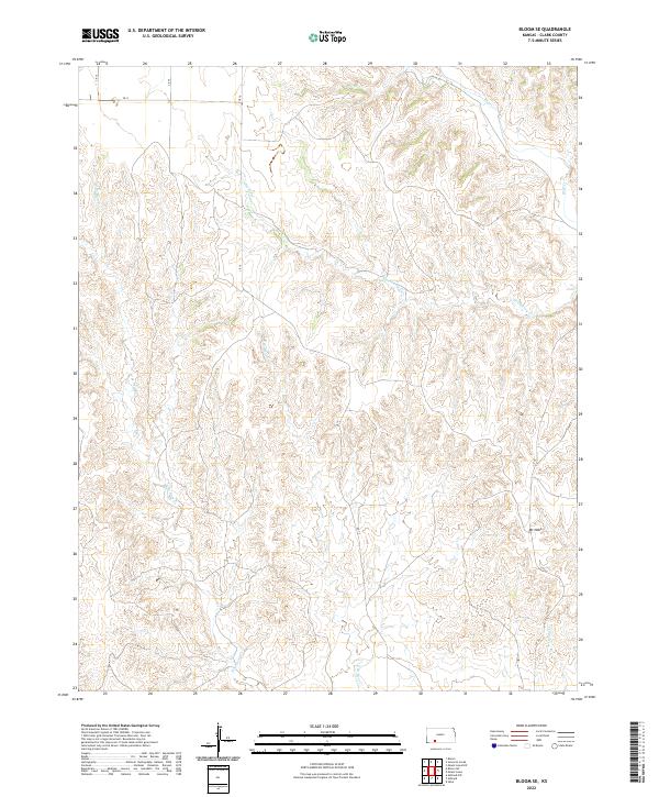 Bloom SE, KS — USGS 7.5-minute topo (2022)