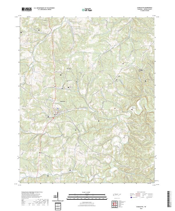 Charlotte, TN — USGS 7.5-minute topo (2022)