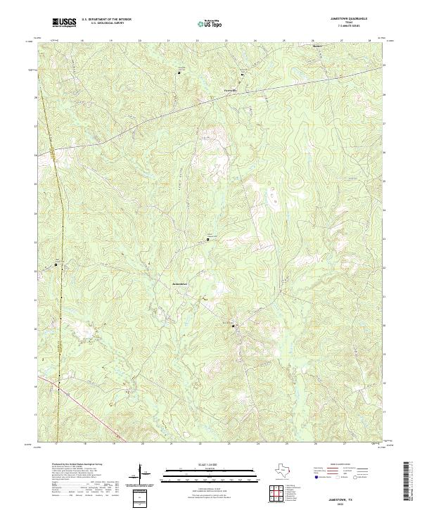 Jamestown, TX — USGS 7.5-minute topo (2022)