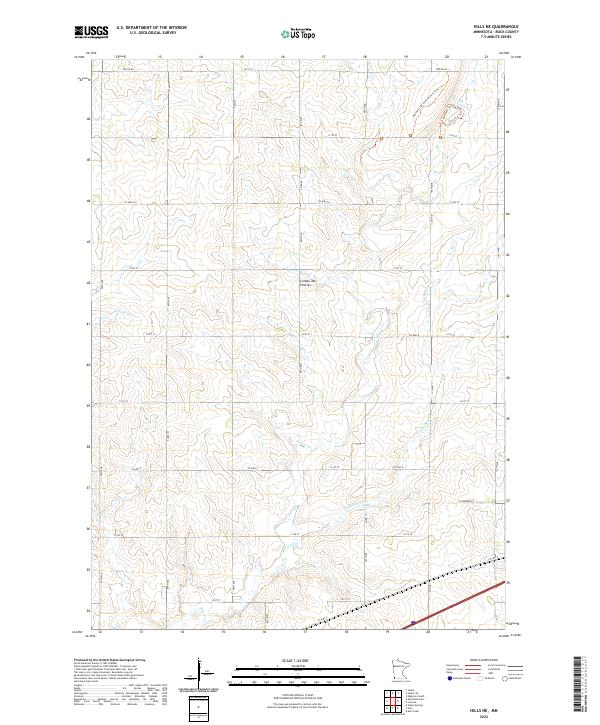 Hills NE, MN — USGS 7.5-minute topo (2022)