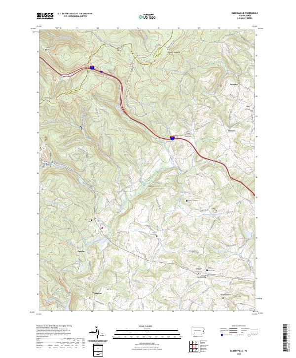 Bakersville, PA — USGS 7.5-minute topo (2023)