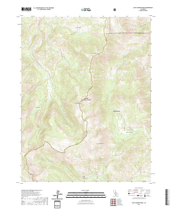 Lost Cannon Peak, CA — USGS 7.5-minute topo (2021)