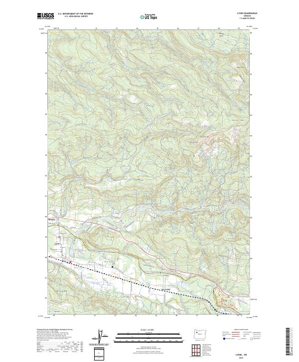 Lyons, OR — USGS 7.5-minute topo (2023)