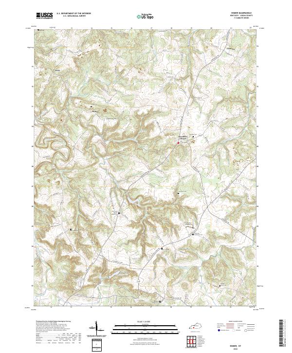 Homer, KY — USGS 7.5-minute topo (2022)