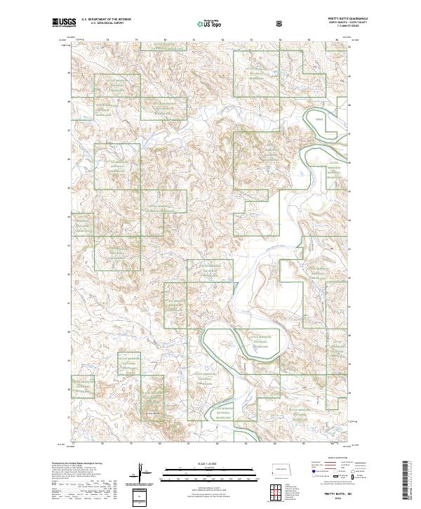 Pretty Butte, ND — USGS 7.5-minute topo (2024)
