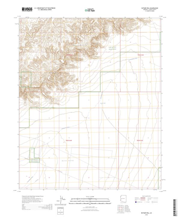 Butler Well, AZ — USGS 7.5-minute topo (2026)