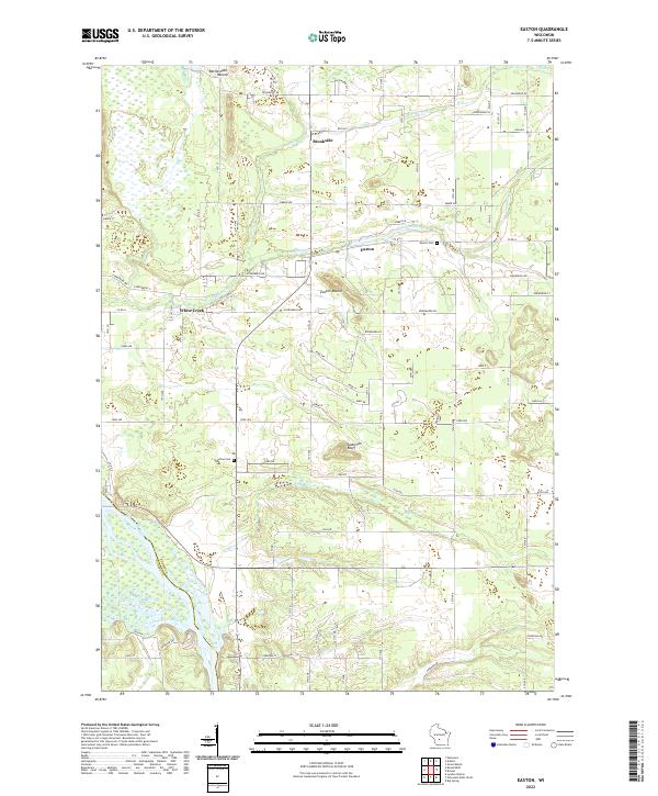 Easton, WI — USGS 7.5-minute topo (2022)