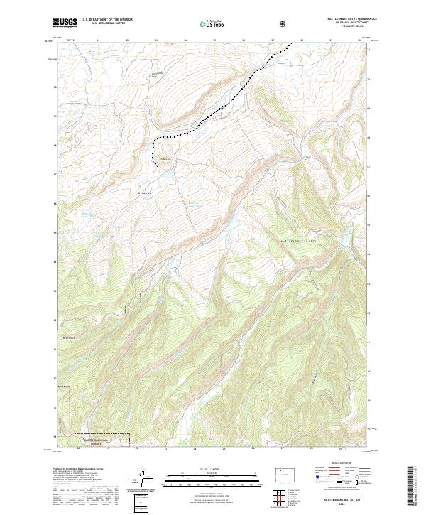 Rattlesnake Butte, CO — USGS 7.5-minute topo (2022)