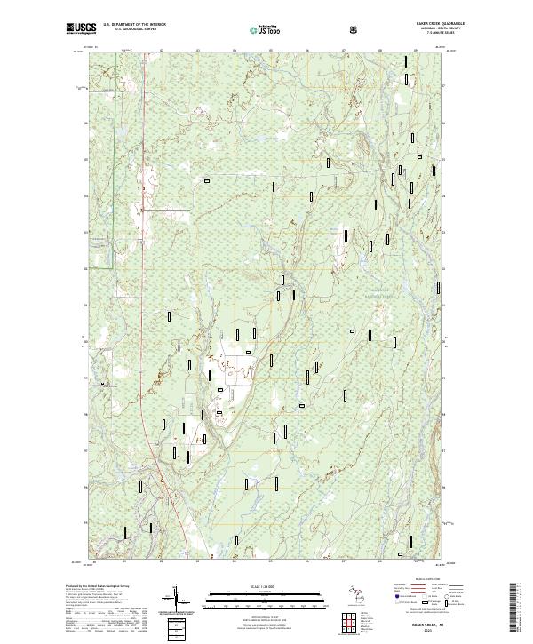Baker Creek, MI — USGS 7.5-minute topo (2023)