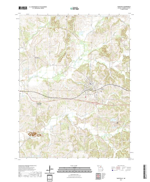 Huntsville, MO — USGS 7.5-minute topo (2021)