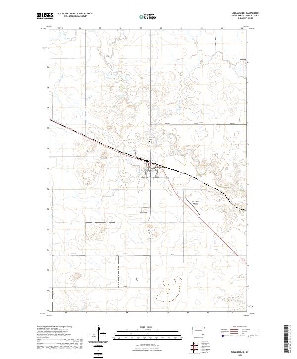 McLaughlin, SD — USGS 7.5-minute topo (2021)