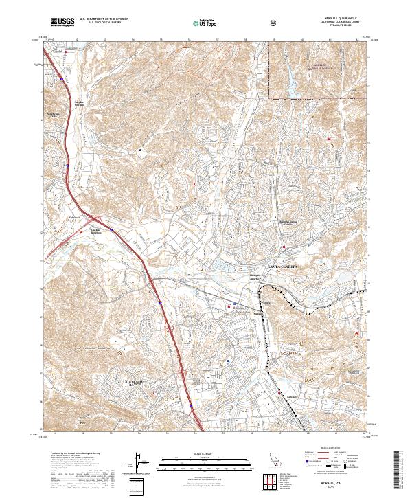 Newhall, CA — USGS 7.5-minute topo (2022)