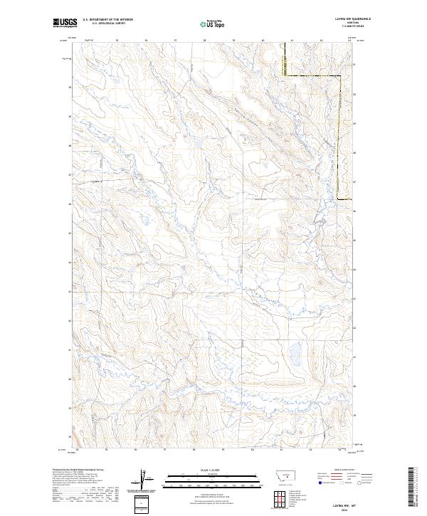 Lavina NW, MT — USGS 7.5-minute topo (2024)