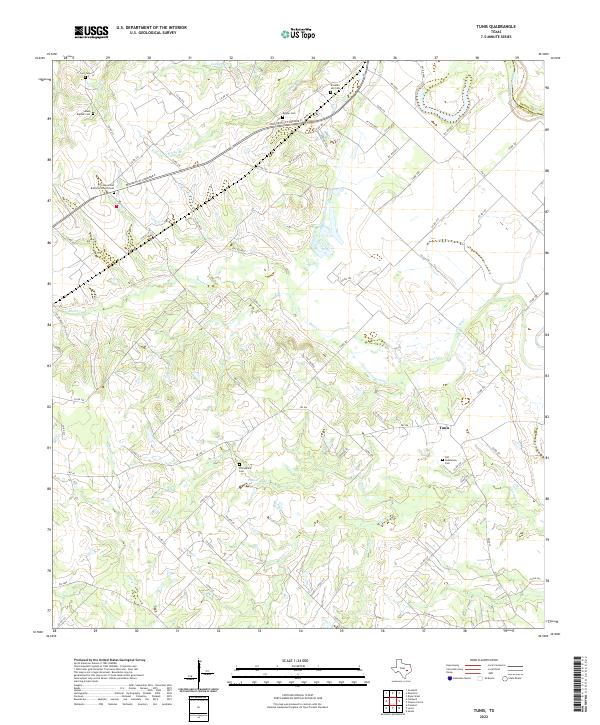Tunis, TX — USGS 7.5-minute topo (2022)