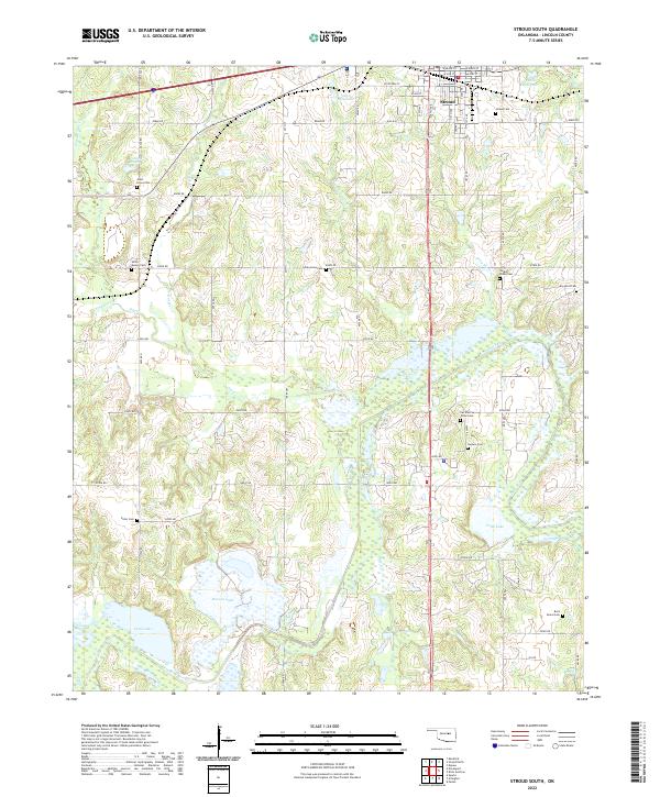 Stroud South, OK — USGS 7.5-minute topo (2022)