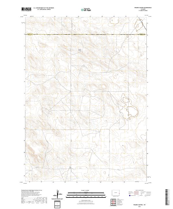 Prairie Center, WY — USGS 7.5-minute topo (2021)