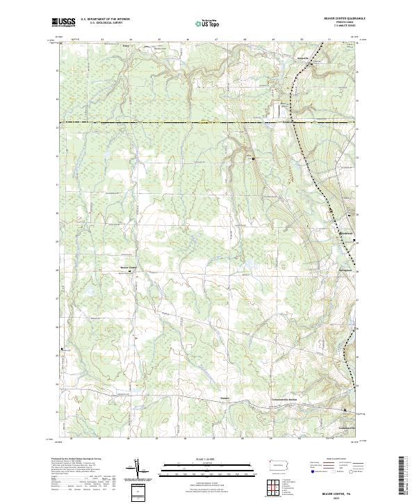 Beaver Center, PA — USGS 7.5-minute topo (2023)