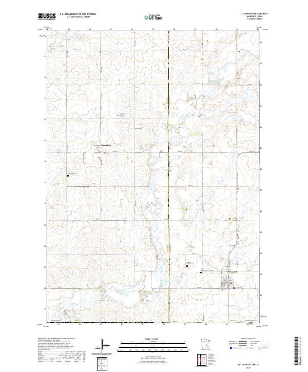 Ellsworth, MN-IA — USGS 7.5-minute topo (2022)