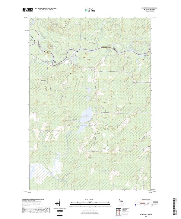 Bear Point, MI-WI — USGS 7.5-minute topo (2023)