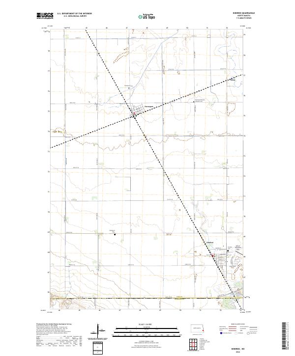 Kindred, ND — USGS 7.5-minute topo (2024)