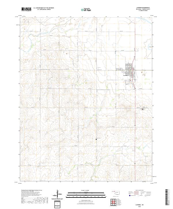 Laverne, OK — USGS 7.5-minute topo (2022)
