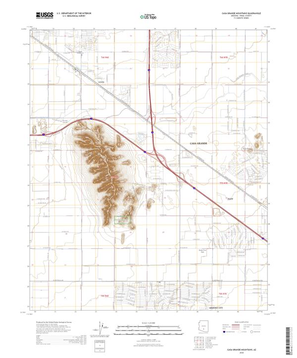 Casa Grande Mountains, AZ — USGS 7.5-minute topo (2026)